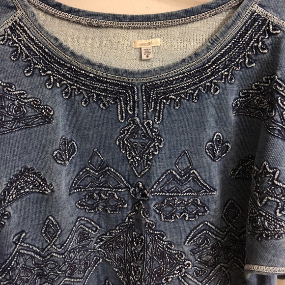 EMBROIDERED DENIM SWEATER - Picture 3 of 4